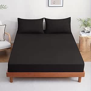 ボックスシーツ ベッドシーツ ベッドカバー 吸水速乾 シーツ シングル 100×200 ブラック GG0409拍卖