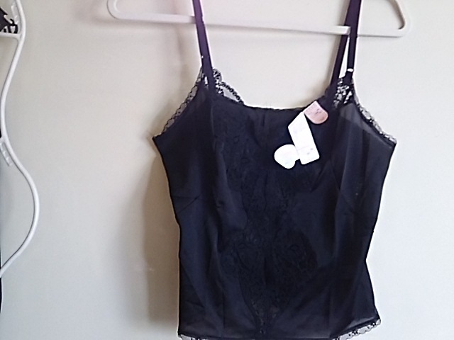 ショート丈キャミソール ジュエルイパネマ婦人 バスト85 ナイロン100% 黒 日本製 セクシー レトロ・ヴィンテージ 新品未使用品拍卖