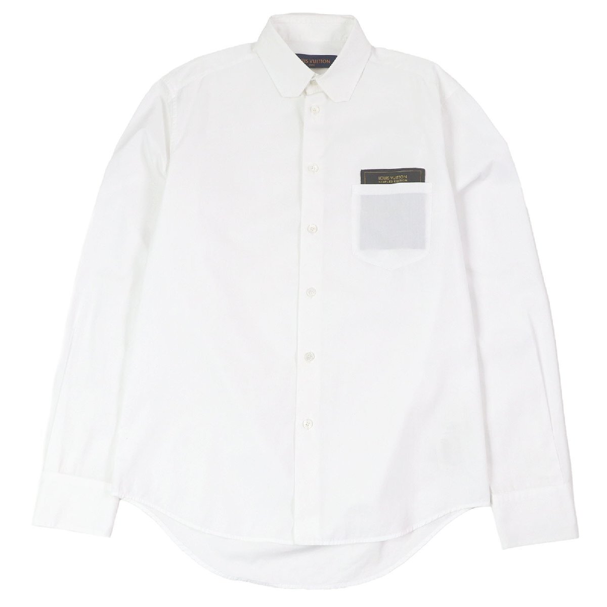 美品□LOUIS VUITTON ルイヴィトン 20AW コットン100% ステープルズエディション 長袖シャツ ホワイト XS イタリア製 正規品 メンズ拍卖