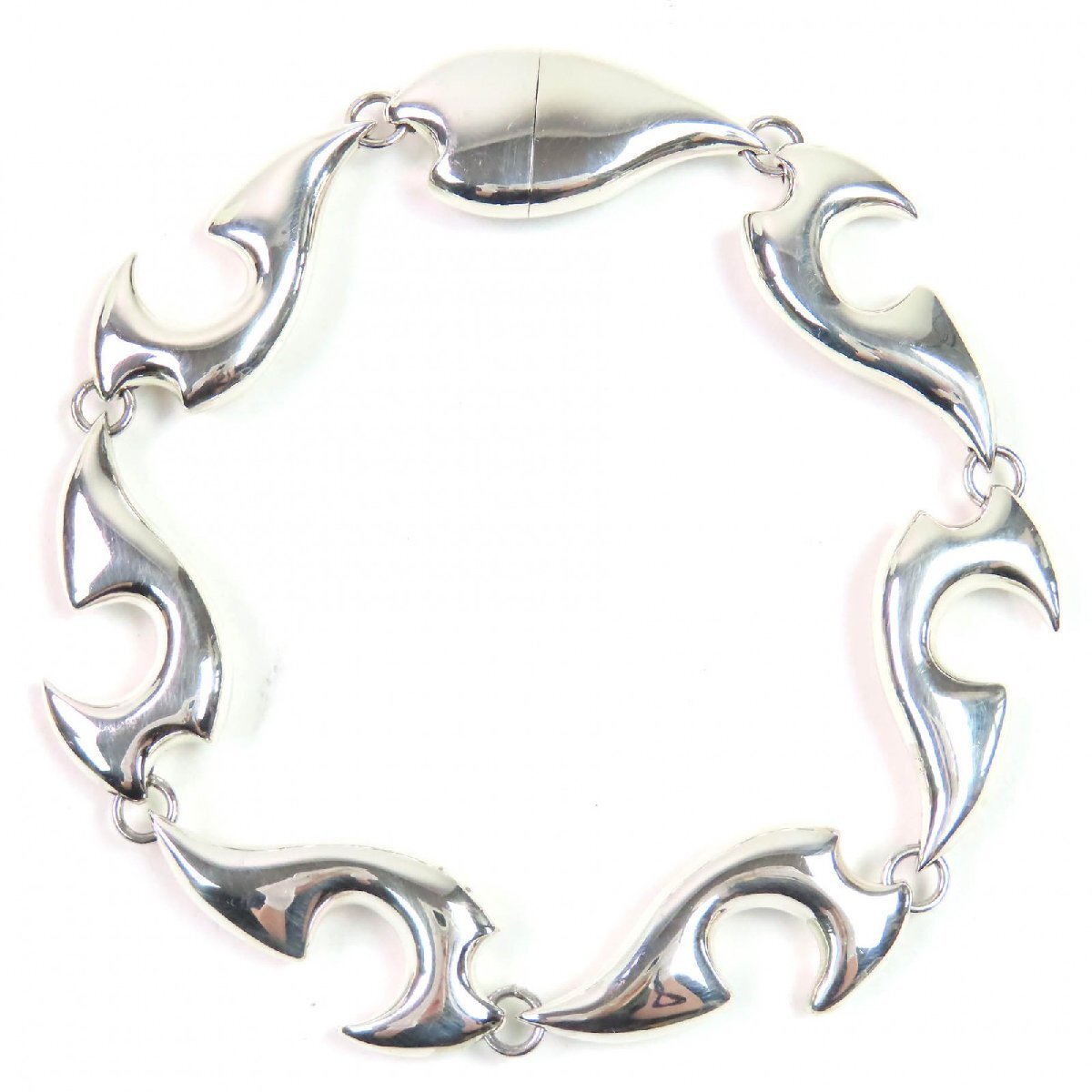 美品△BOTTEGAVENETA ボッテガヴェネタ 688702 デザイン ブレスレット AG925 シルバー L 箱・保存袋付き イタリア製 重量54.0g メンズ拍卖