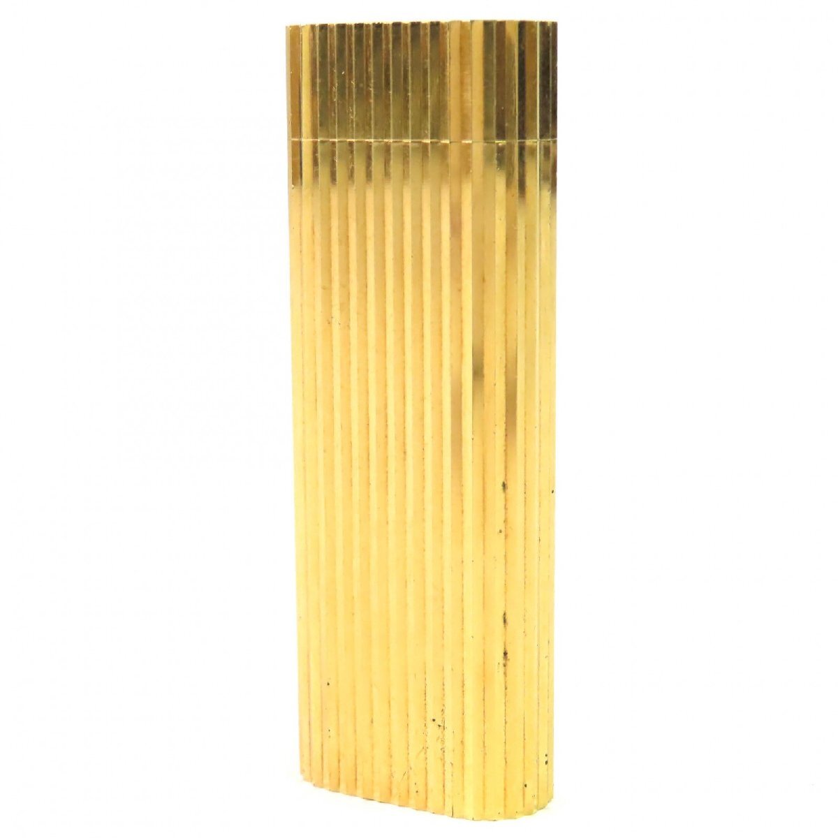 良品△Cartier カルティエ ストライプ オーバル ローラー式 ガスライター 喫煙グッズ ゴールド メンズ 着火確認済み拍卖