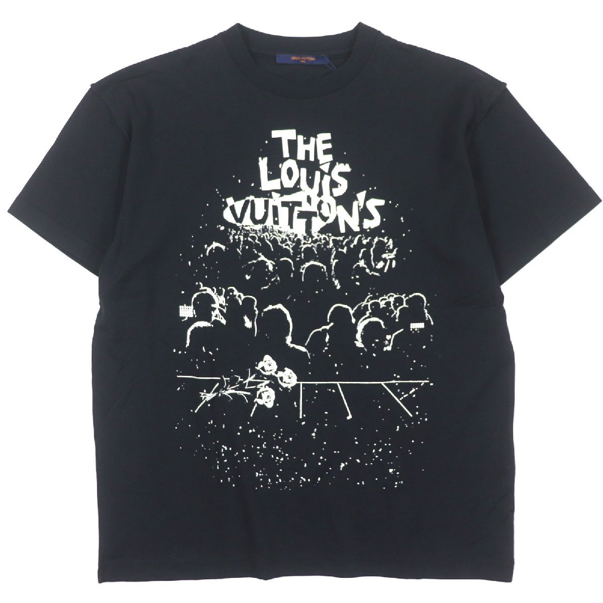 未使用品▼LOUIS VUITTON ルイヴィトン 23SS LVコンサートプリント インサイドアウト 半袖Tシャツ ブラック XS 伊製 正規品 メンズ拍卖