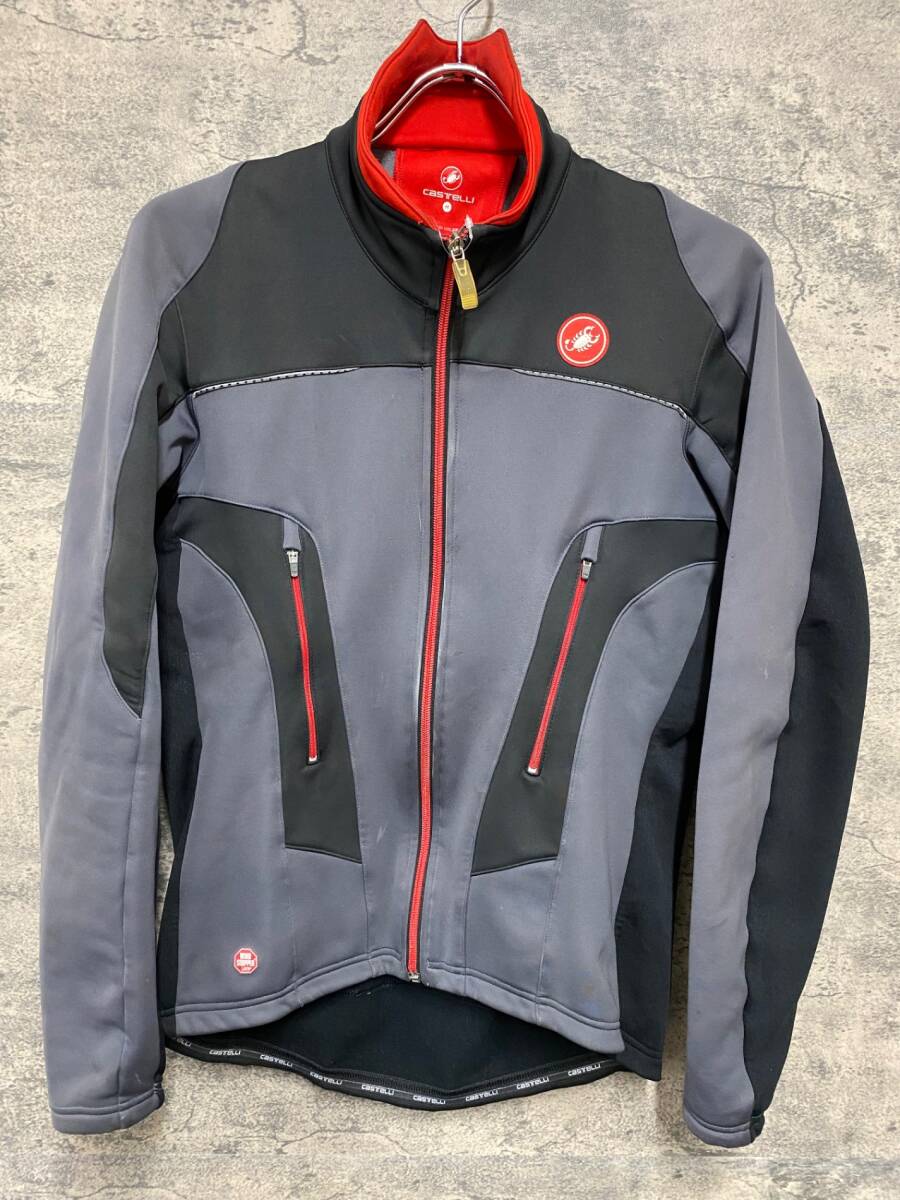 JC154 カステリ CASTELLI 長袖 サイクルジャケット 黒 M 裏起毛 ※スレ大拍卖