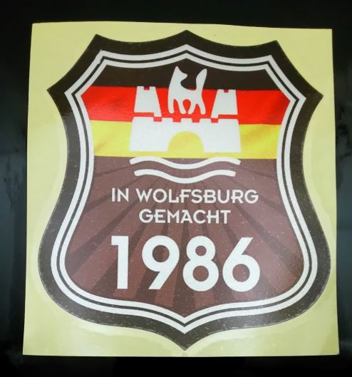 VW フォルクスワーゲン ヴォルフスブルク 1986 エンブレムステッカー 1枚 シャラン トゥアレグ ゴルフ ポロ ビートル ティグアン パサート拍卖