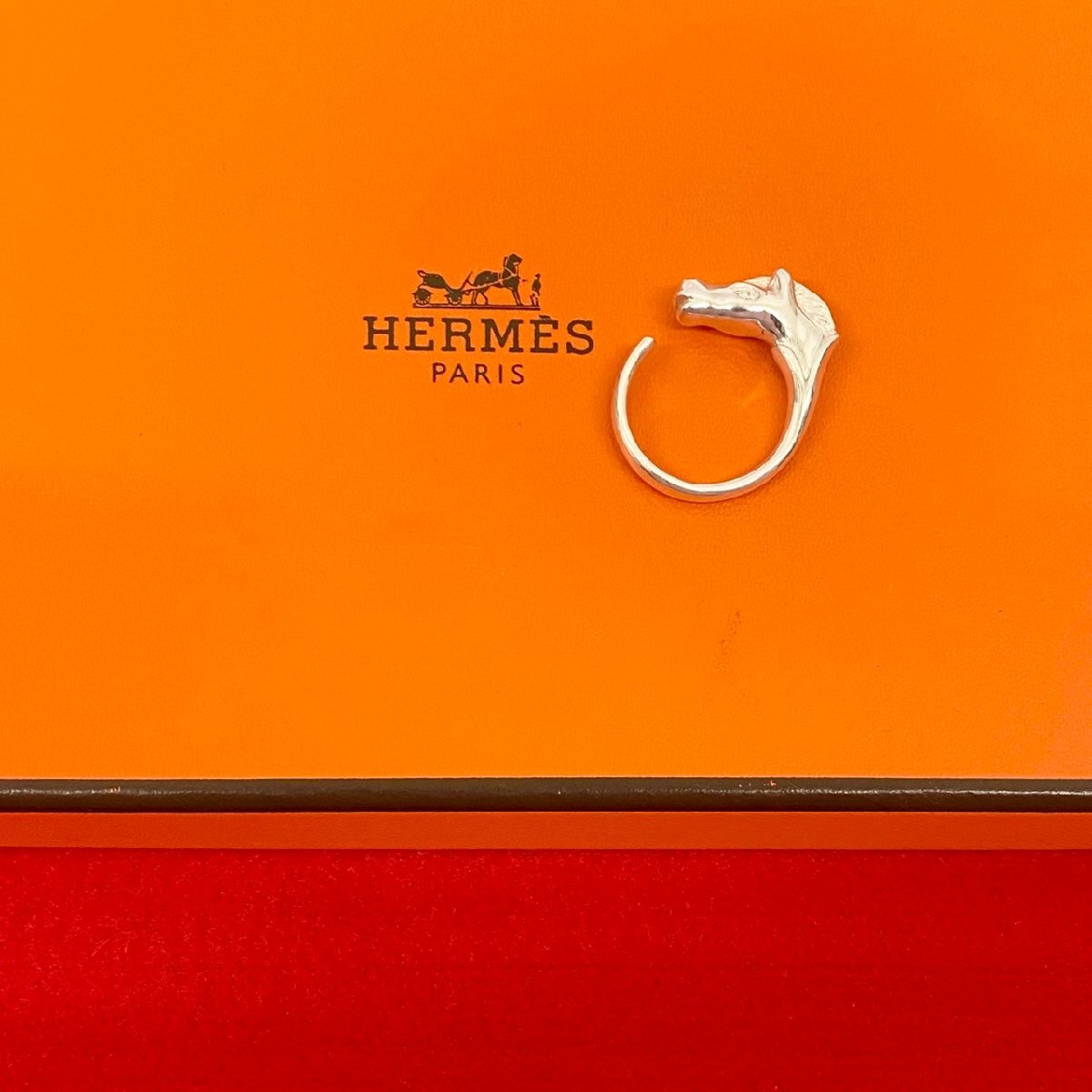 極 美品 希少品 HERMES エルメス ヴィンテージ シュバルホース リング シルバー925 指輪 13号 アクセサリー メンズ シルバー 43282拍卖