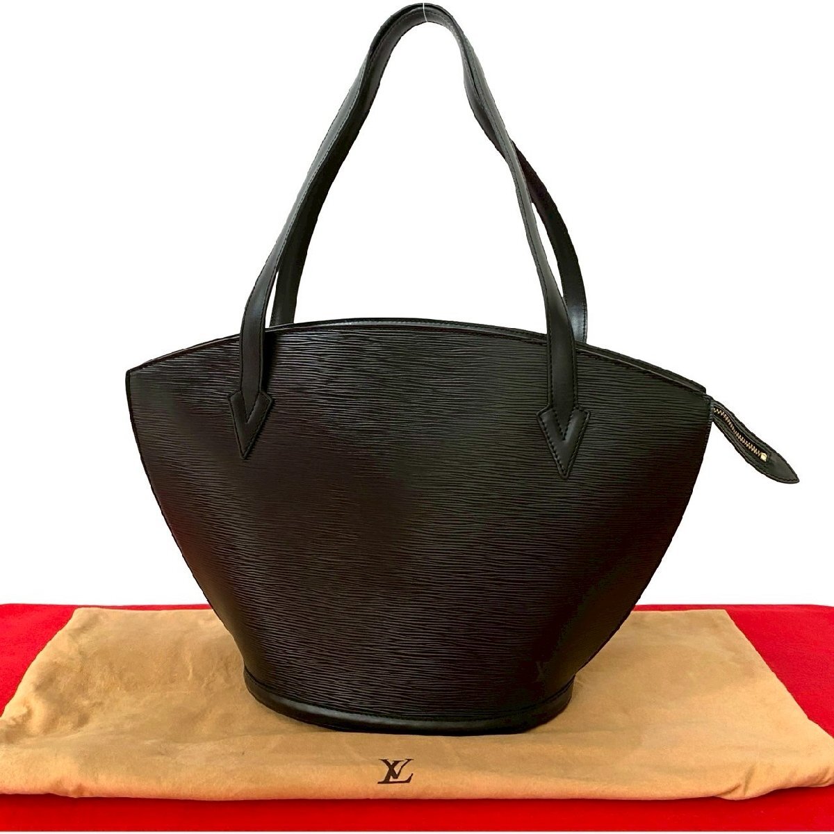 極 美品 保存袋付き LOUIS VUITTON ルイヴィトン ヴィンテージ サンジャック ショッピング エピ レザー 本革 トートバッグ ノワール 30411拍卖