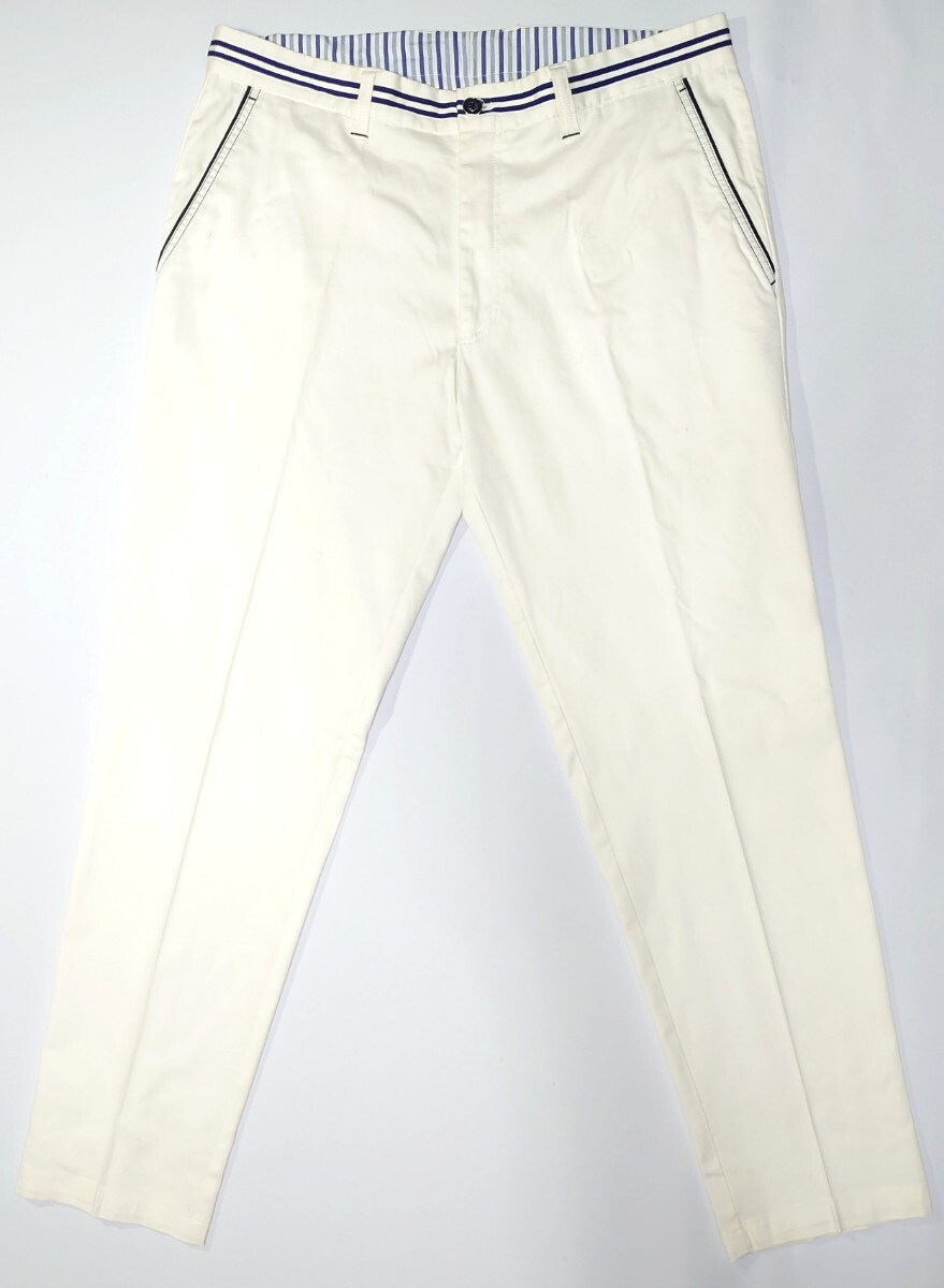 【95】GEE GELLAN-ジーゲラン)/ストレッチ パンツ スラックス/ホワイト-白拍卖