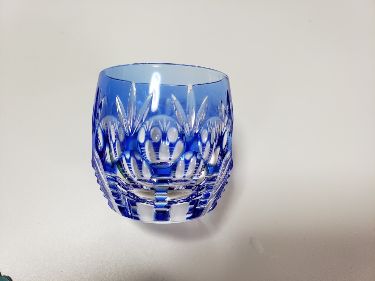 HOYA ホヤクリスタル 色被切子 お猪口  冷酒グラス ぐい呑み 和食器拍卖