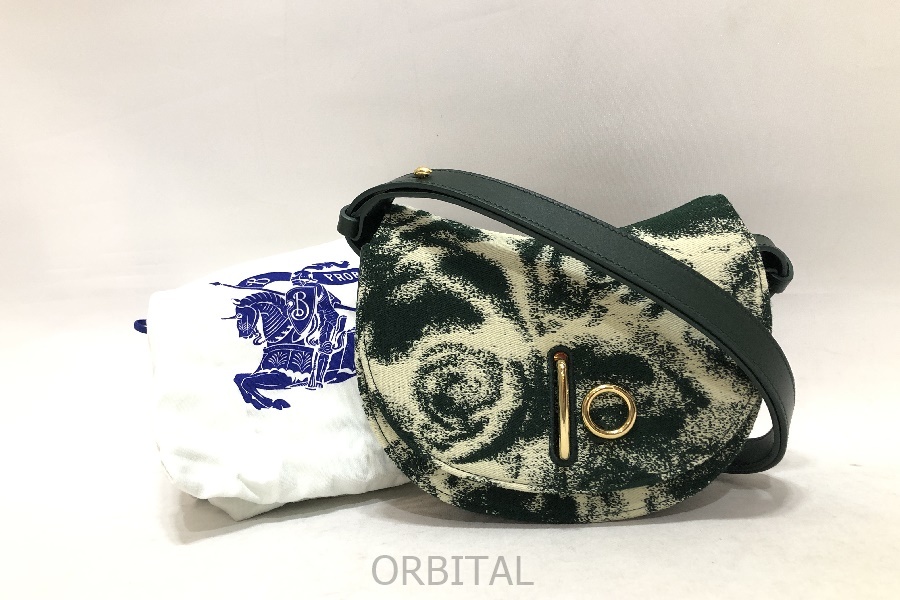 経堂) バーバリー BURBERRY ミニロッキングホースバッグ sショルダー ローズパターン ジャガード織 ウール シルク 定価22万拍卖
