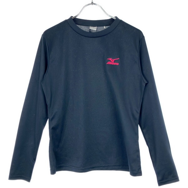 古着 レディースL MIZUNO/ミズノ ポリエステル Tシャツ 長袖 スポーツ トレーニング 練習着 ブラック/ピンク 32JA6516拍卖