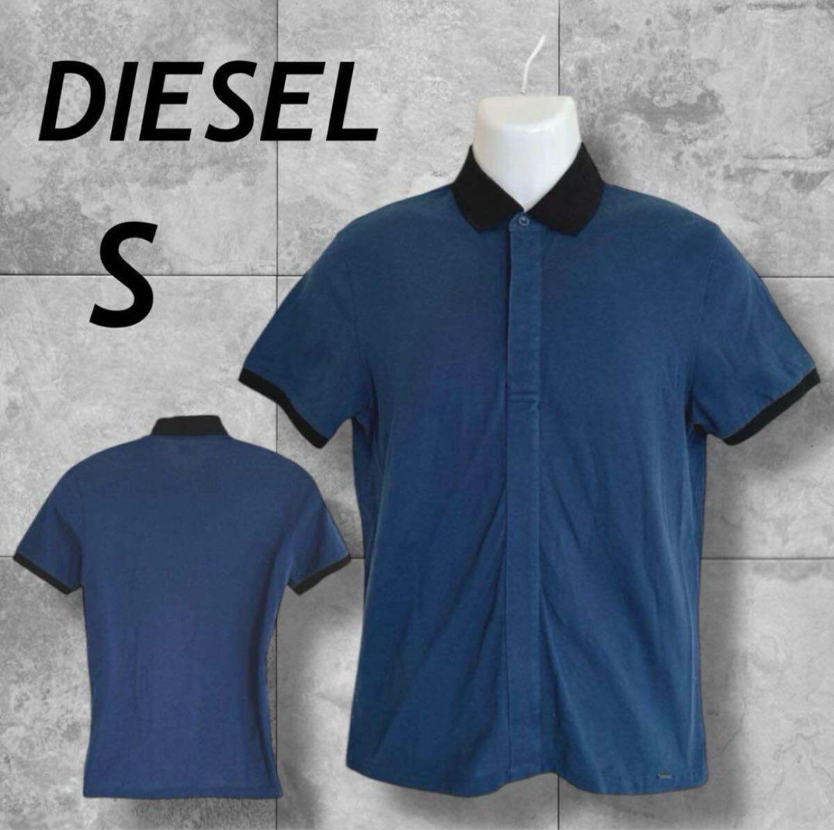 DIESEL ディーゼル メンズ 半袖ポロシャツ S トップス RN 93243 CA 25594 ブルー系 (s17)☆拍卖