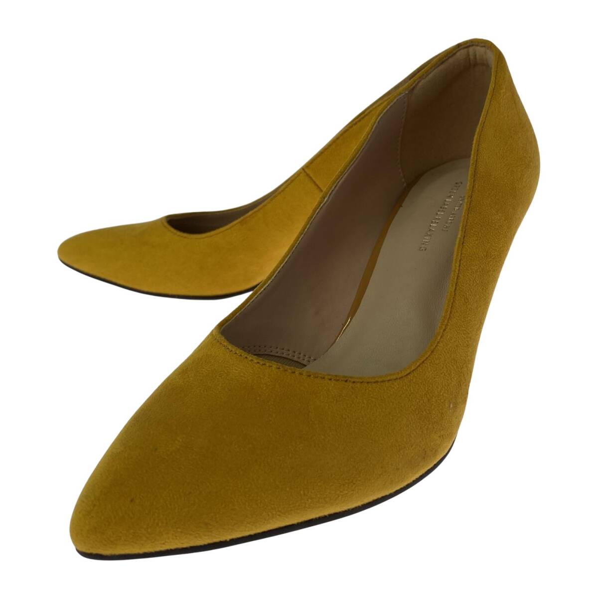 green label relaxingグリーンレーベルリラクシング ユナイテッドアローズ スエード パンプス size24/イエロー拍卖