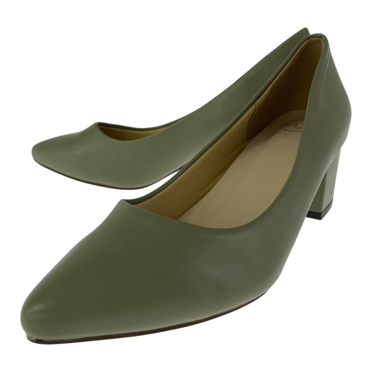 Menueメヌエ チャンキー パンプス size24.5/グリーン系拍卖