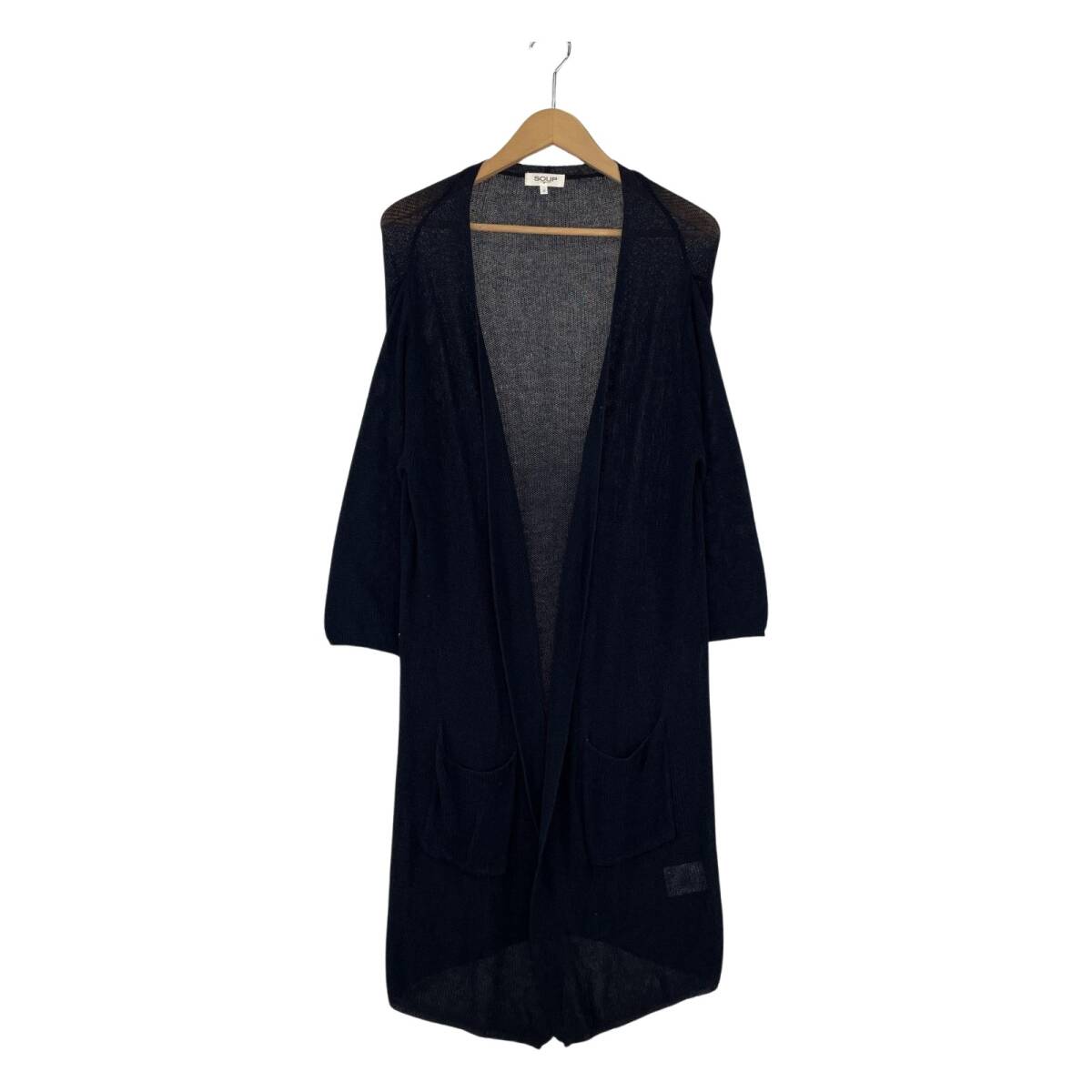 SOUP スープ ニット ロング カーディガン size11/ネイビー拍卖