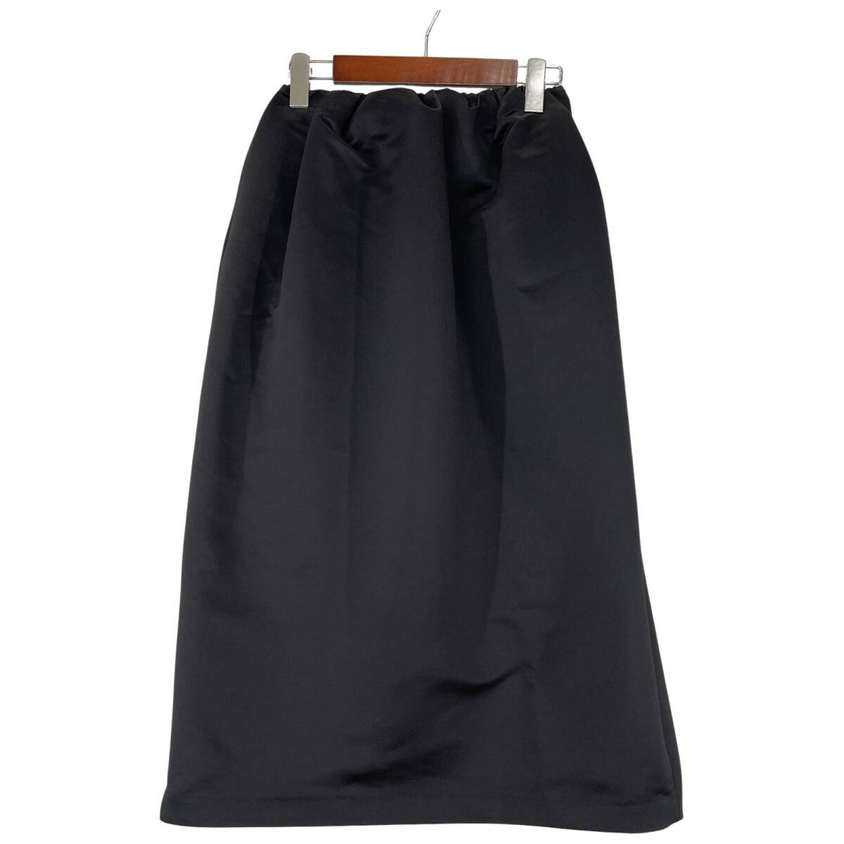 L'ARUM ラルム サテン ウエストギャザー スカート size36/ブラック拍卖