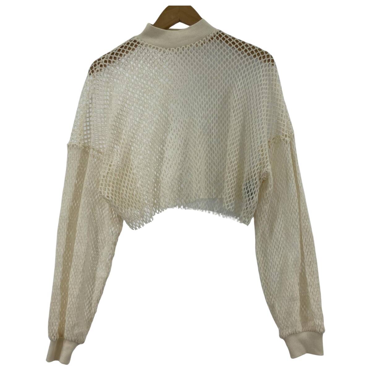 Bershka ベルシュカ メッシュ クロップド カットソー sizeEUR XS/アイボリー拍卖