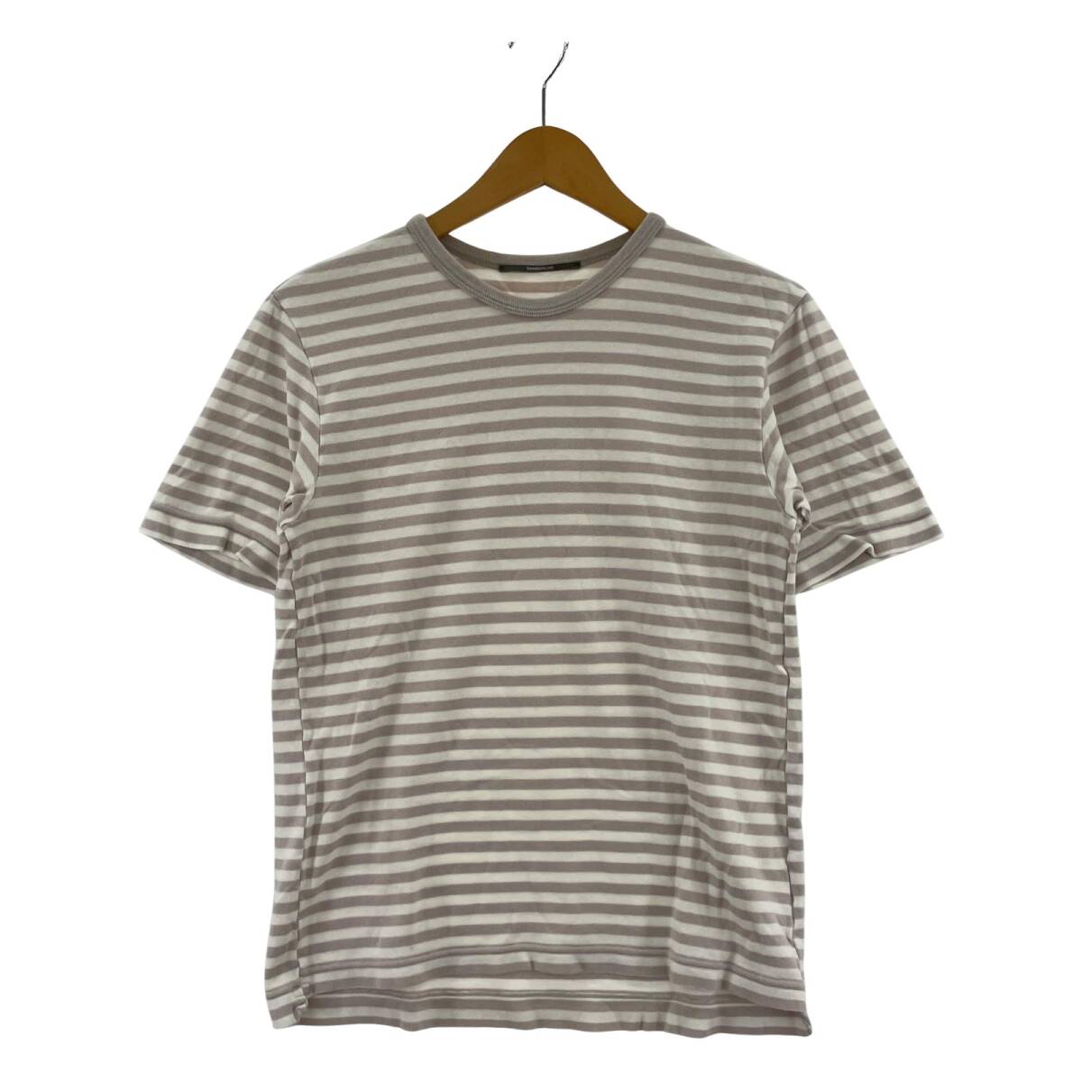 TOMORROWLAND トゥモローランド ボーダー クルーネック 半袖Tシャツ sizeMEDIUM/ホワイト×ピンクベージュ拍卖