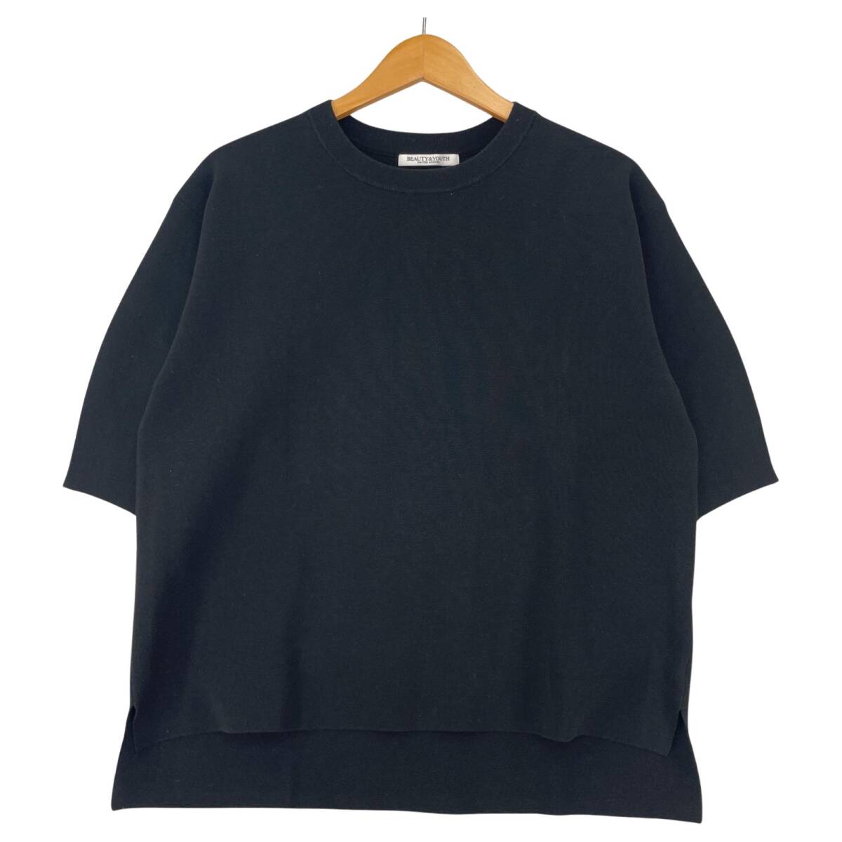 BEAUTY&YOUTH UNITED ARROWSビューティー&ユース ユナイテッドアローズ 五分袖 クルーネック カットソー size表記なし/ブラック拍卖