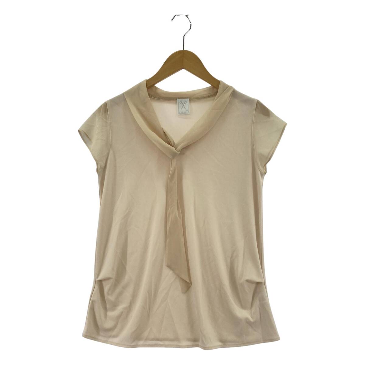 PUPULA ププラ ボウタイ ブラウス size38/ベージュ ゆうパケットOK拍卖