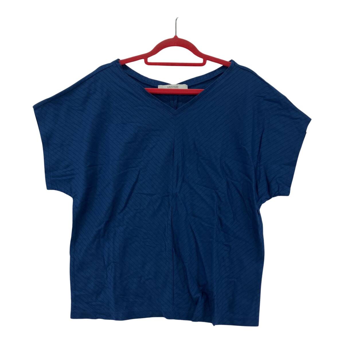 UNTITLED アンタイトル ネック カットソー size1/ブルー ゆうパケットOK拍卖
