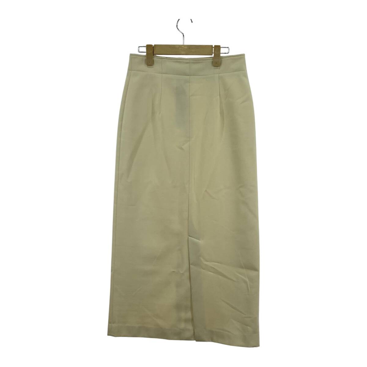 green label relaxing グリーンレーベルリラクシング フロントスリット タイト ロング スカート size38/アイボリー拍卖