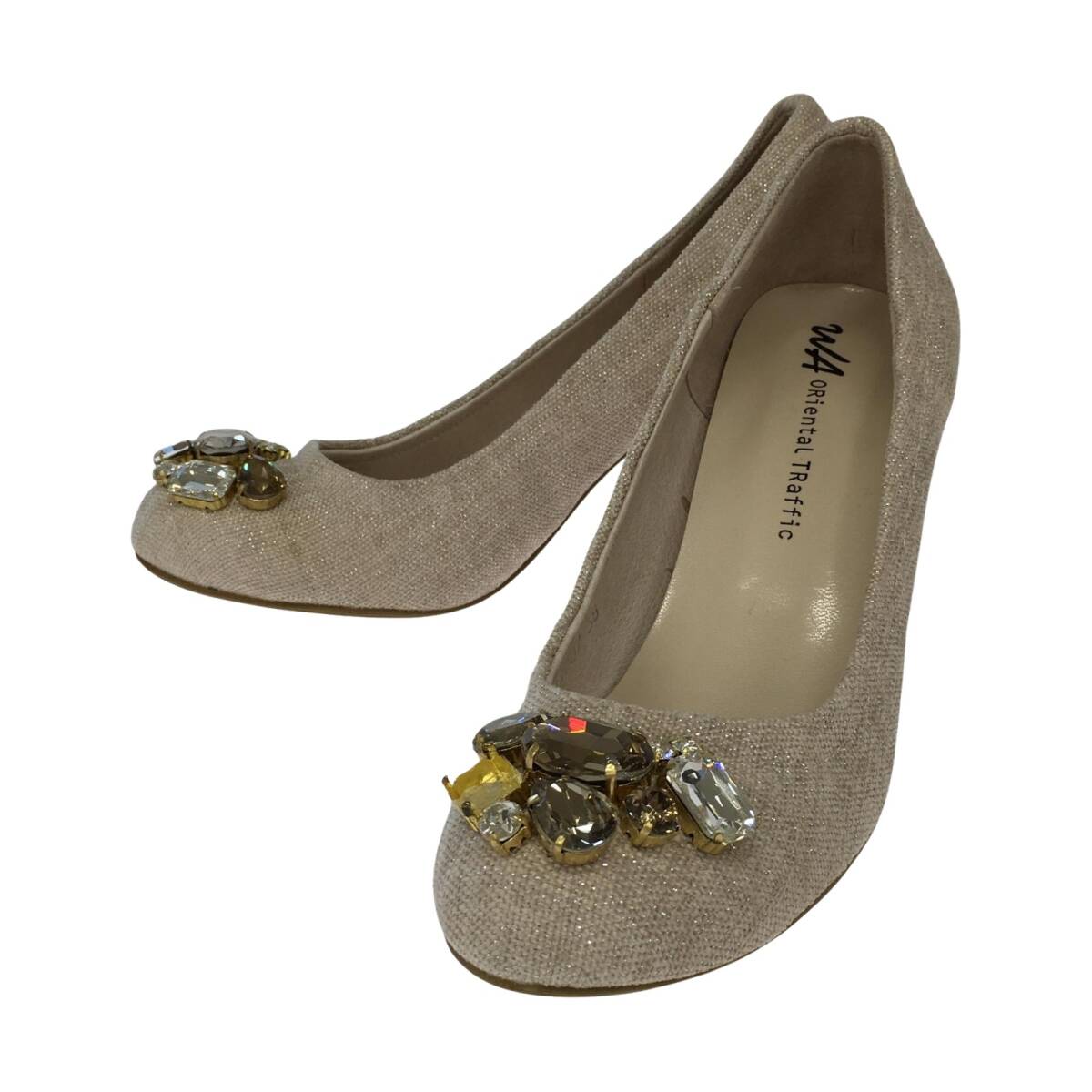 ORiental TRaffic オリエンタルトラフィック ビジュービーズ パンプス size38/ライトベージュ拍卖