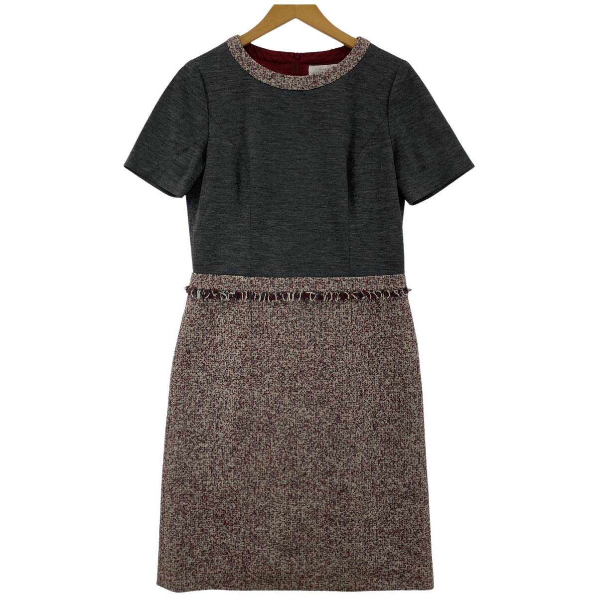 ALMA EN ROSE アルマ アン ローズ ドッキング ワンピース size38/グレー系拍卖