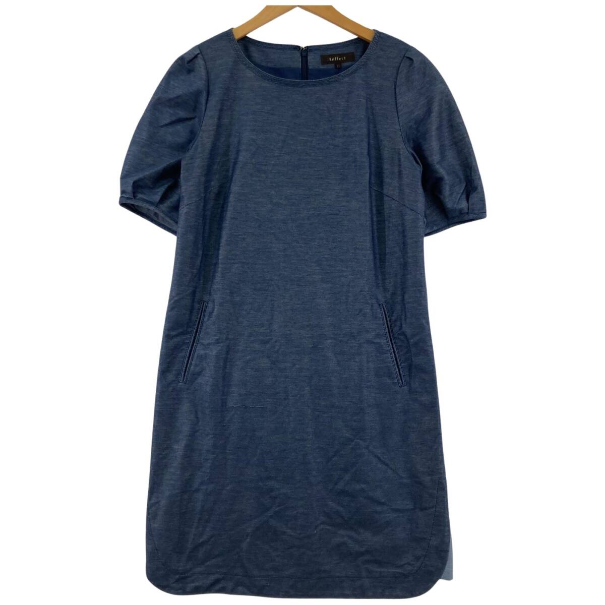 Reflect リフレクト 半袖 ラウンドネック ワンピース size11/ネイビー拍卖
