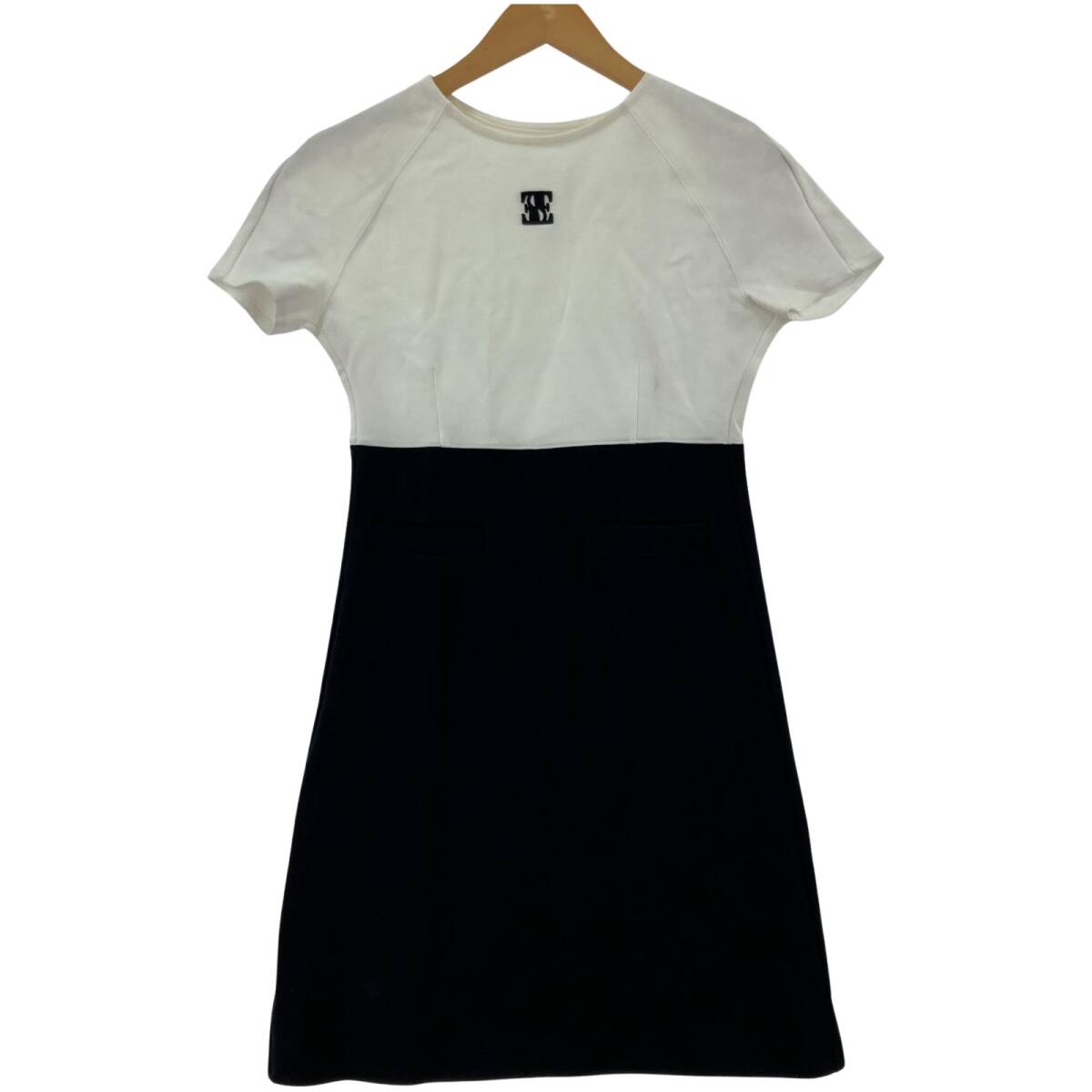 eimy istoire エイミーイストワール バイカラー ワンピース sizeF/ホワイト×ブラック拍卖