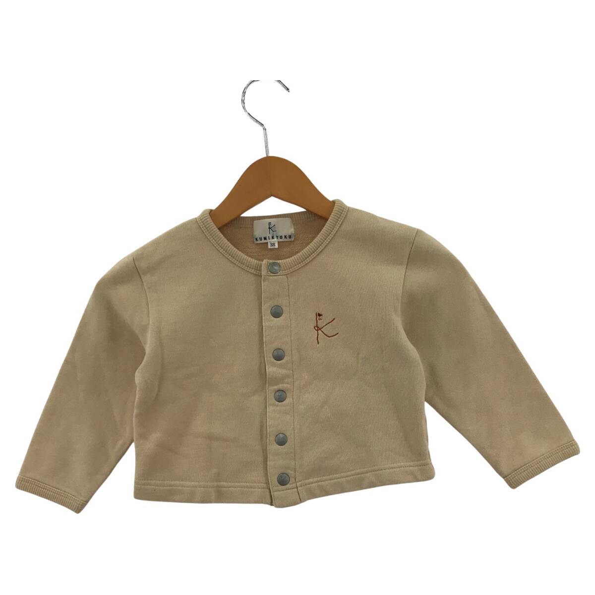 KUMIKYOKU 組曲 ワンポイント刺繍 カーディガン sizeSS/ベージュ拍卖