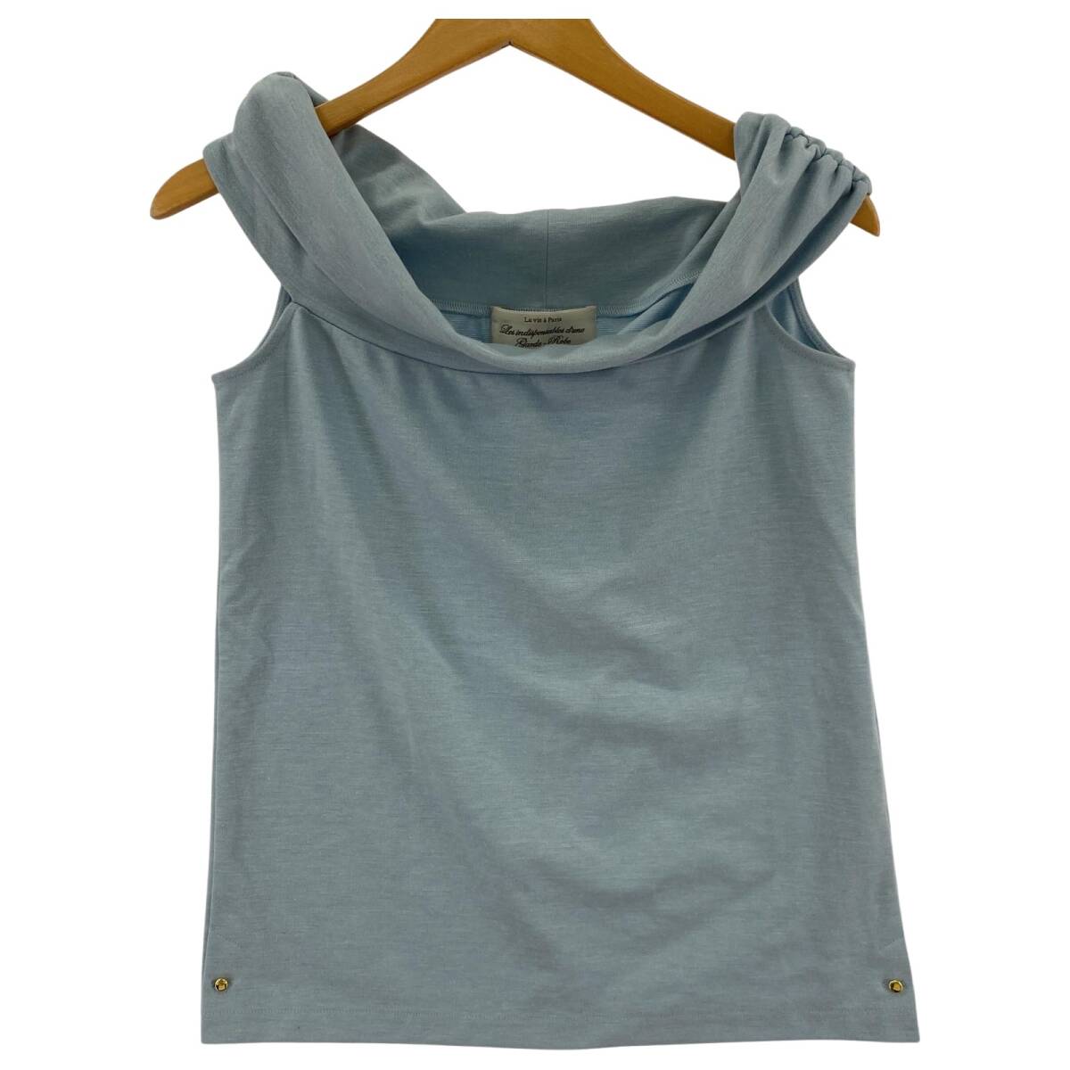 nano universe ナノユニバース ノースリーブ カットソー size38/ライトブルー ゆうパケットOK拍卖