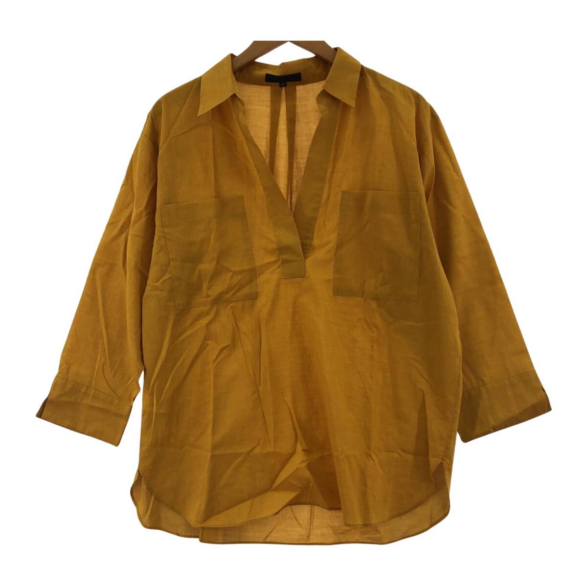 iCB アイシービー スキッパー ブラウス size42/イエロー ゆうパケットOK拍卖