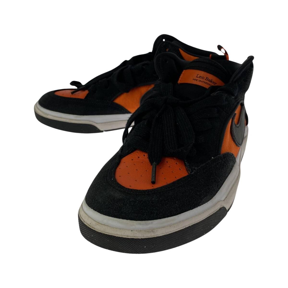 NIKE ナイキ Leo Baker レオ・ベイカー スケートシューズ スニーカー size24.5cm/ブラック×オレンジ拍卖