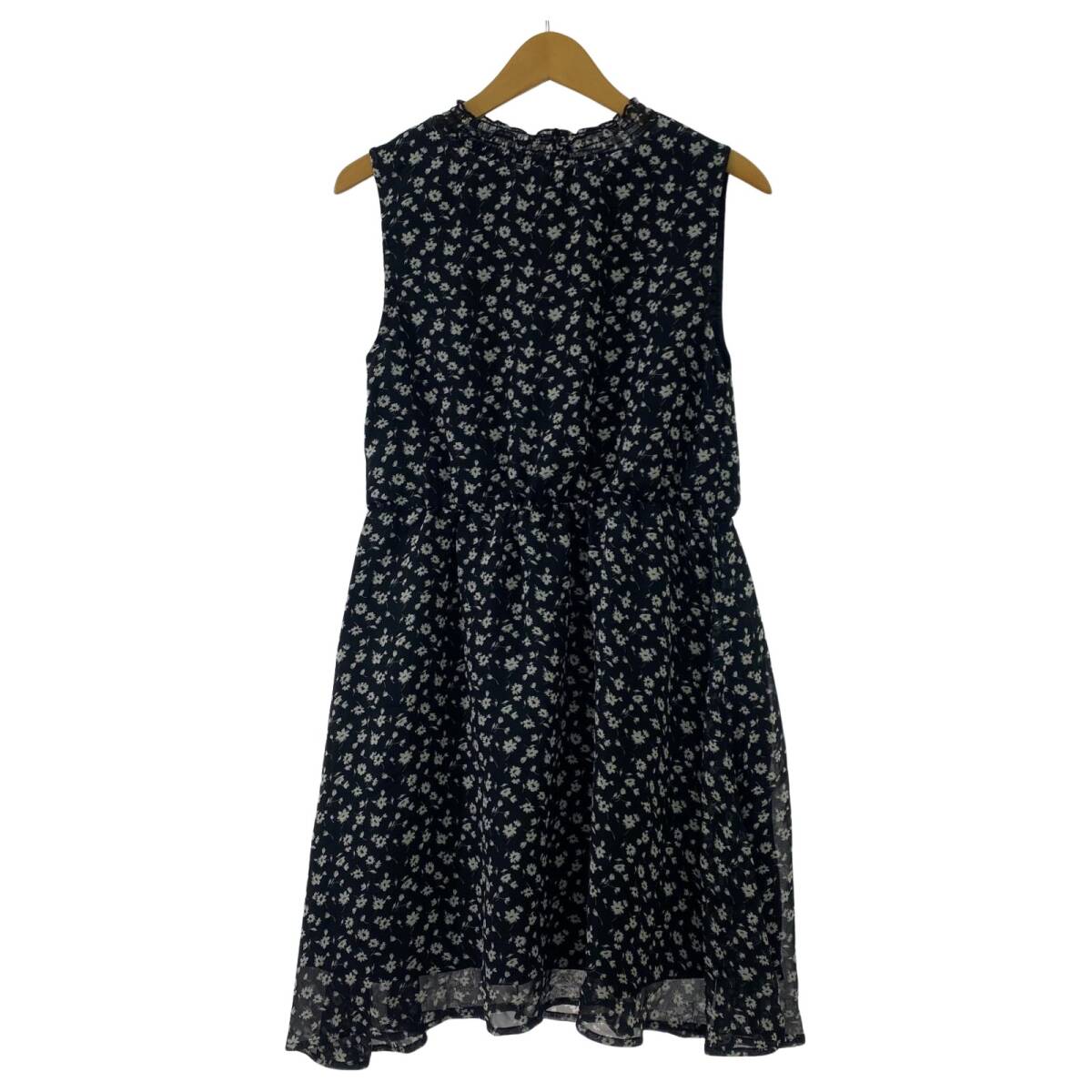 ems exciteエムズエキサイト 花柄 ワンピース sizeM/ブラック ゆうパケットOK拍卖