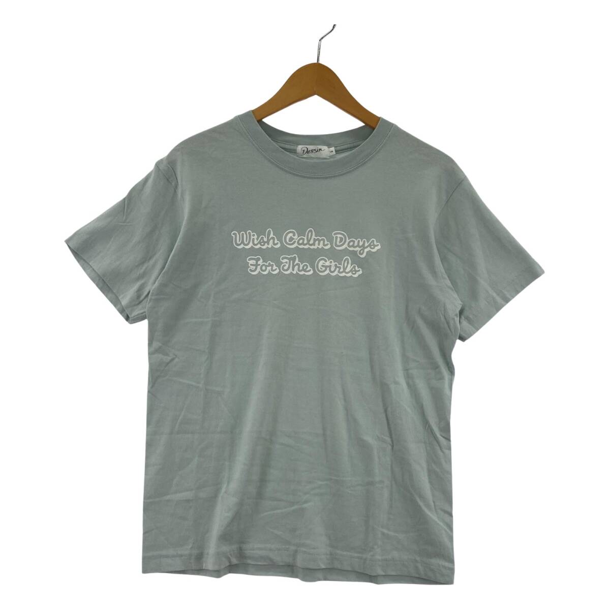 Dessin デッサン ロゴプリント 半袖Tシャツ size2/ブルー ゆうパケットOK拍卖