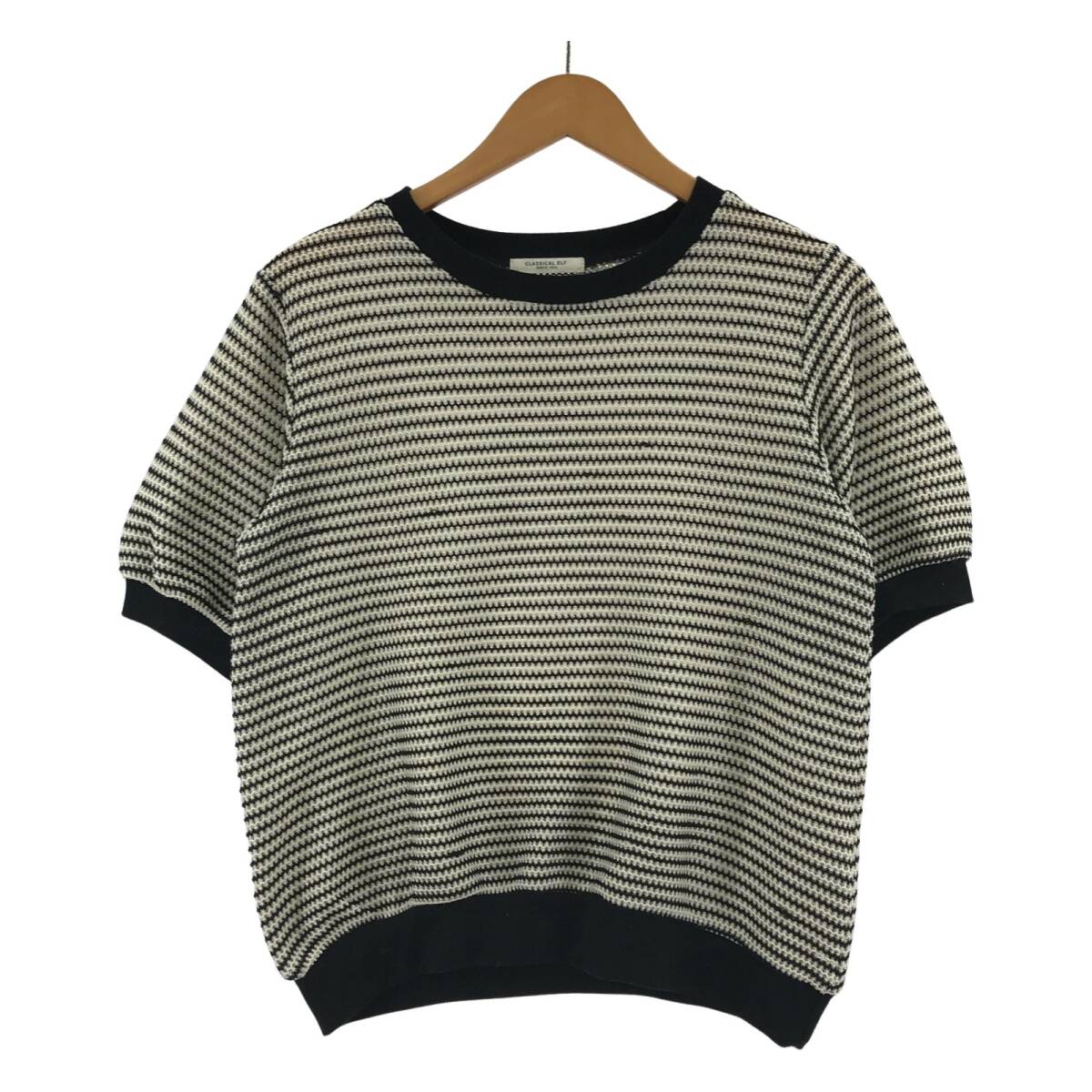 Classical Elf クラシカルエルフ 半袖 ニット sizeL/ブラック系拍卖