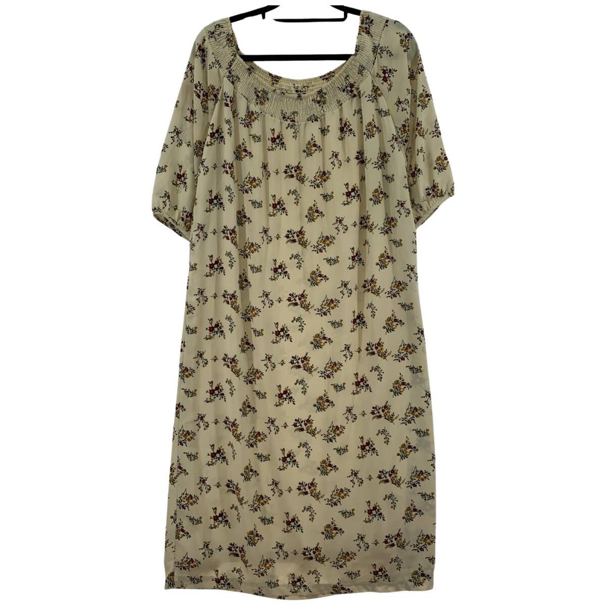 grove グローブ 小花柄 ワンピース sizeM/ベージュ系拍卖