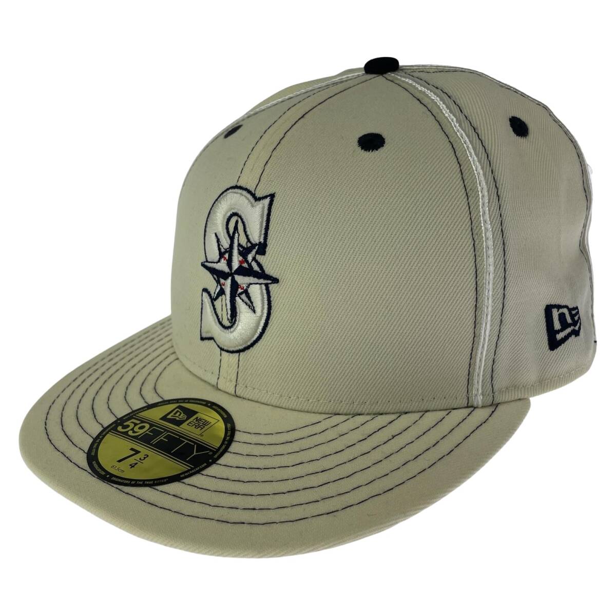 NEW ERA ニューエラ シアトルマリナーズ刺繍 59FIFTY キャップ size61.5cm/アイボリー拍卖