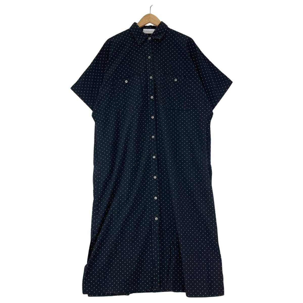 SIMPLICITE サンプリシテ ドット シャツ ワンピース size表記なし/ブラック拍卖