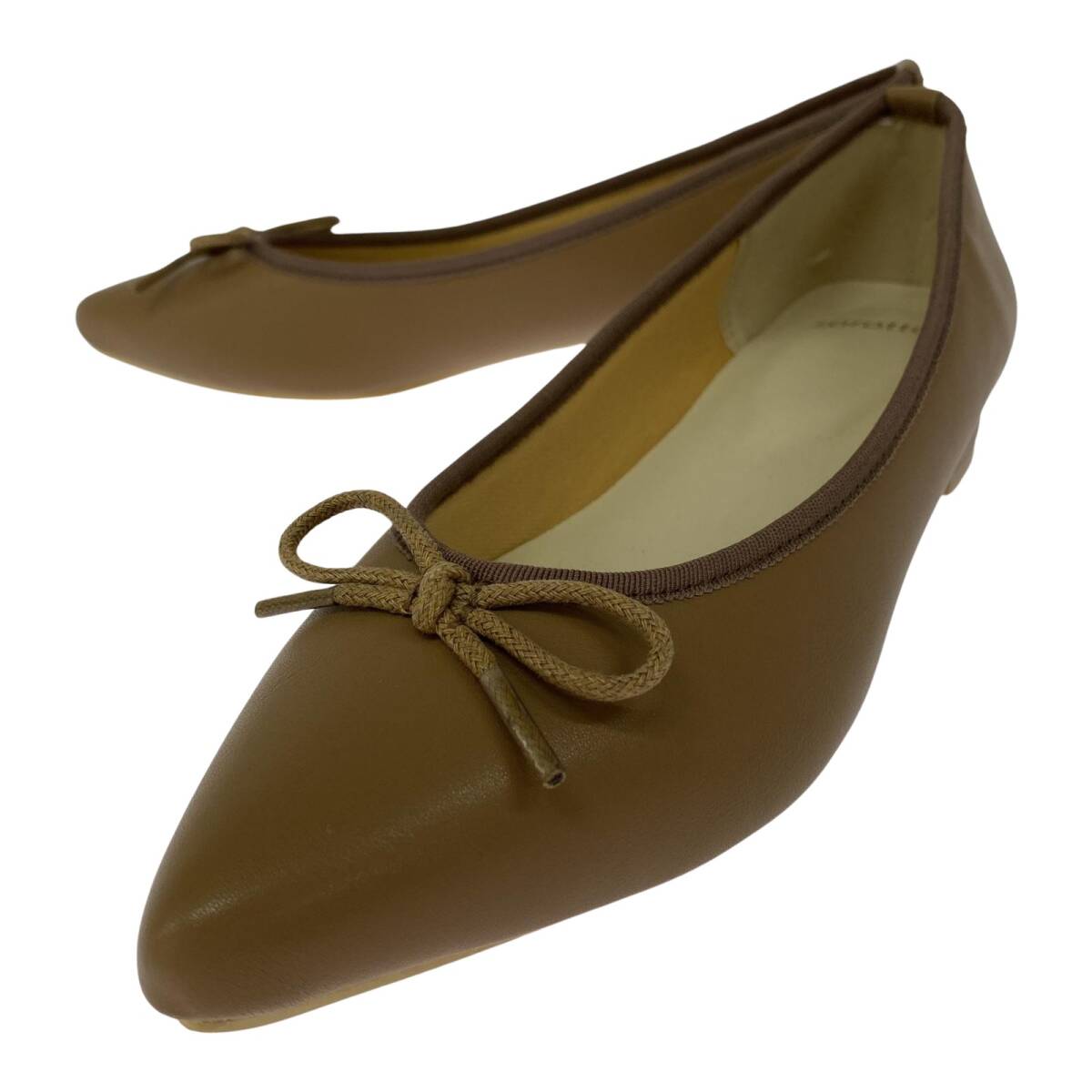 SOROTTO ソロット リボン ローヒール パンプス sizeM/モカベージュ拍卖