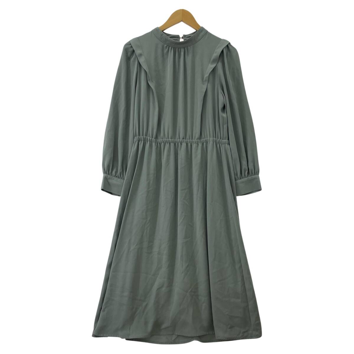 DRESKIP ドレスキップ 長袖 フレア ロング ワンピース sizeM/グリーン系拍卖