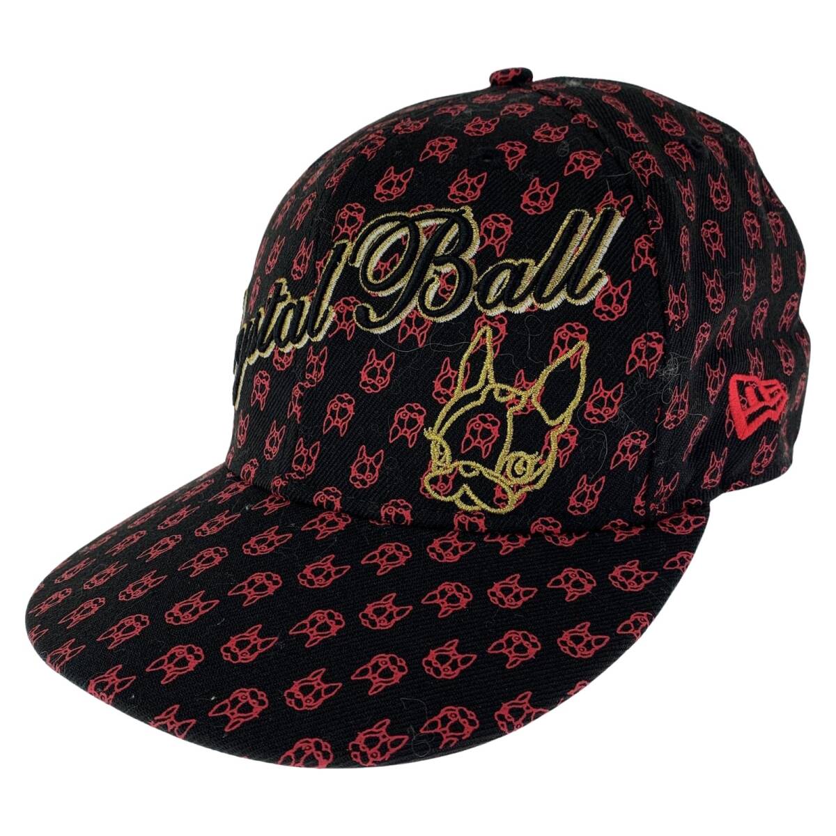 NEW ERAニューエラ ×CRYSTAL BALLタグ付き総柄 キャップ size7 1/4 57.7CM/ブラック拍卖