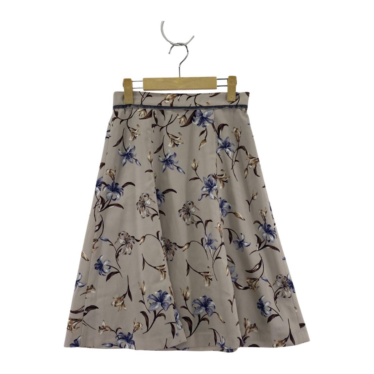 PROPORTION プロポーション ボディドレッシング 花柄 ミディ スカート size3/ブラウン×ブルー ゆうパケットOK拍卖