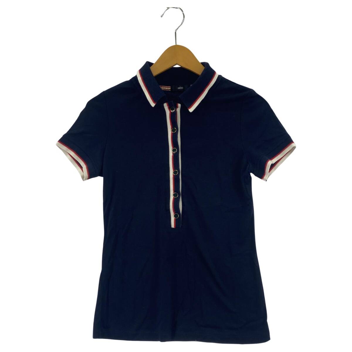 INED イネド 半袖 ポロシャツ size9/ネイビー ゆうパケットOK拍卖