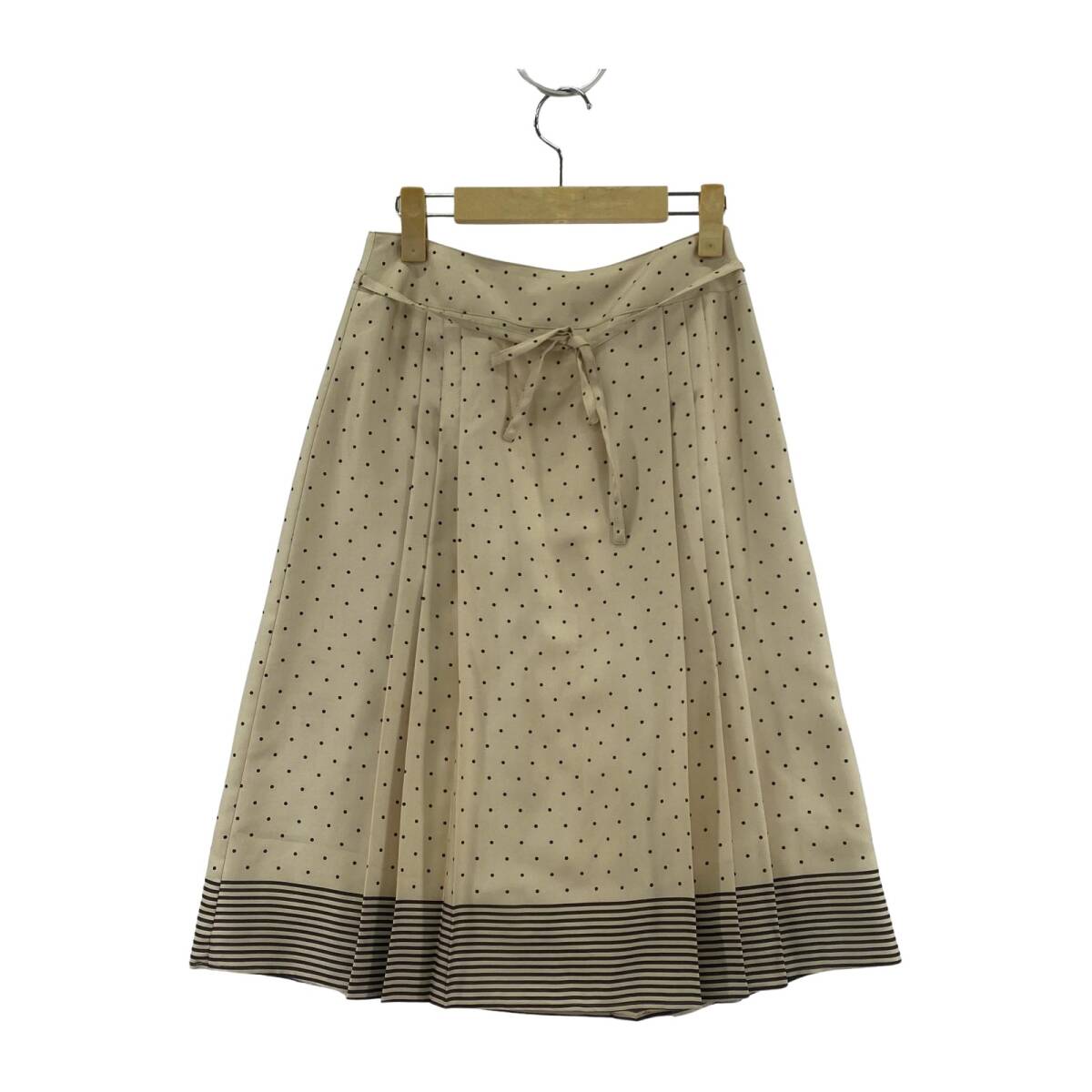 NOLLEY'S ノーリーズ ドット サテン スカート size36/ライトベージュ ゆうパケットOK拍卖