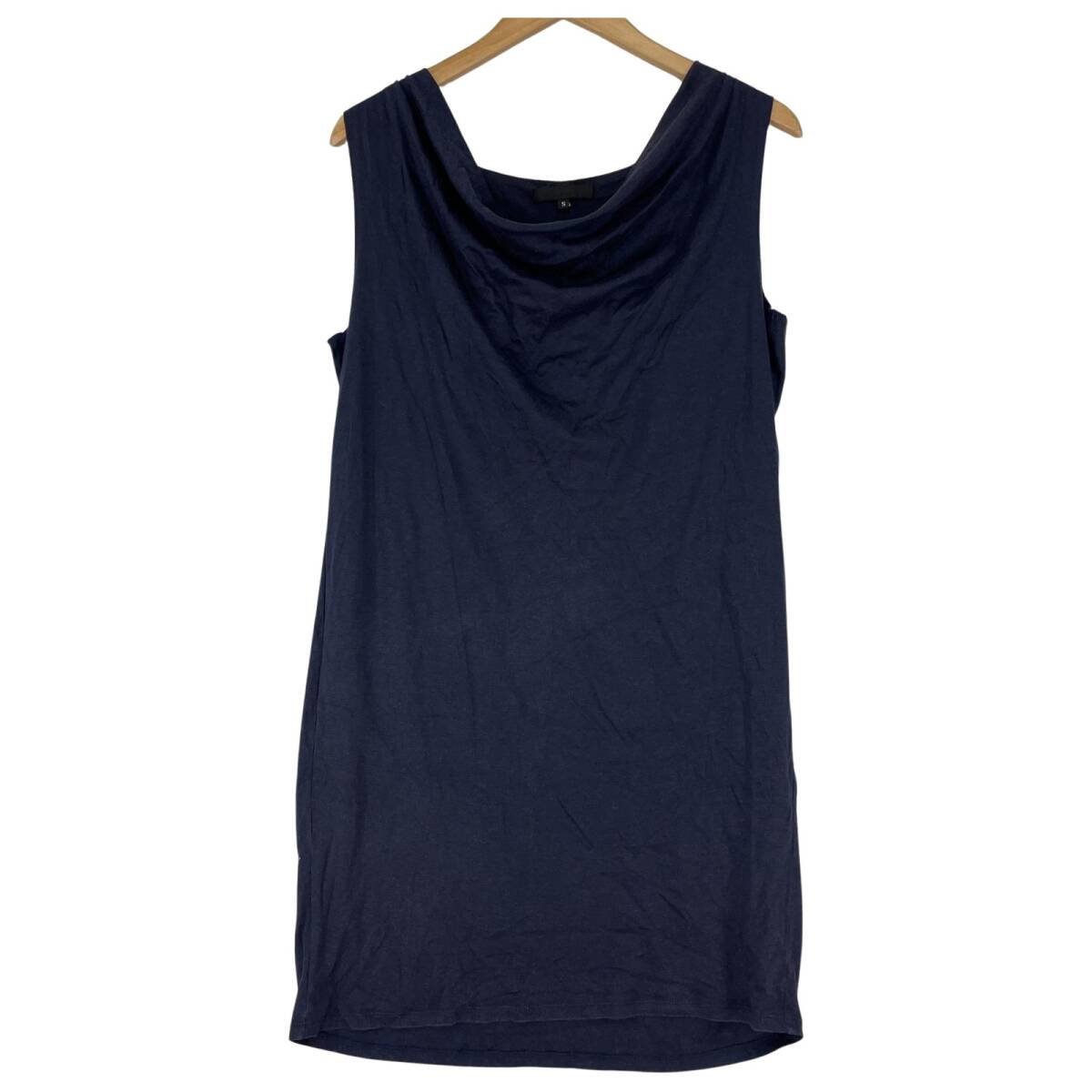 iCB アイシービー ドレープ ノースリーブ ミニ ワンピース sizeS/ネイビー拍卖