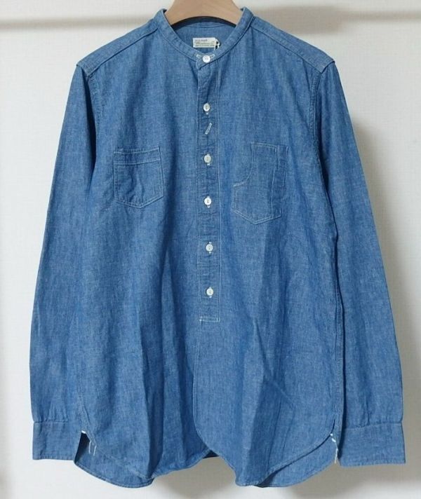 WAREHOUSE ウエアハウス Lot 3046 STAND COLLAR CHAMBRAY SHIRTS スタンドカラー シャンブレー シャツ 36拍卖