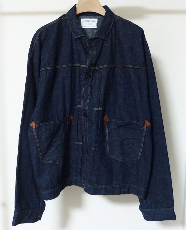 WAREHOUSE ウエアハウス GREENEBAUM OVERALLS Lot 2214 1880 HEAVY LEATHER BOUND BLOUSE デニム ジャケット Gジャン 42拍卖