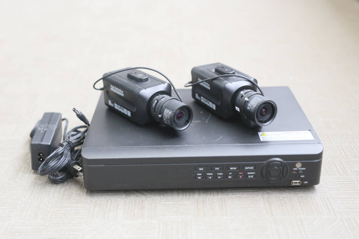 【動作OK】HD-SDI 高画質 防犯カメラ システムセット 4chレコーダー ボックス型カメラ ユニモ フルHD 業務仕様 2台セット拍卖
