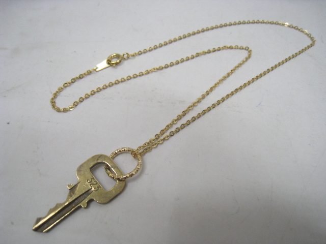 LOUIS VUITTON ルイヴィトン 鍵 キー ゴールド 金 ネックレス ペンダント チェーン 約41cm パドロック カデナ 南京錠 323拍卖